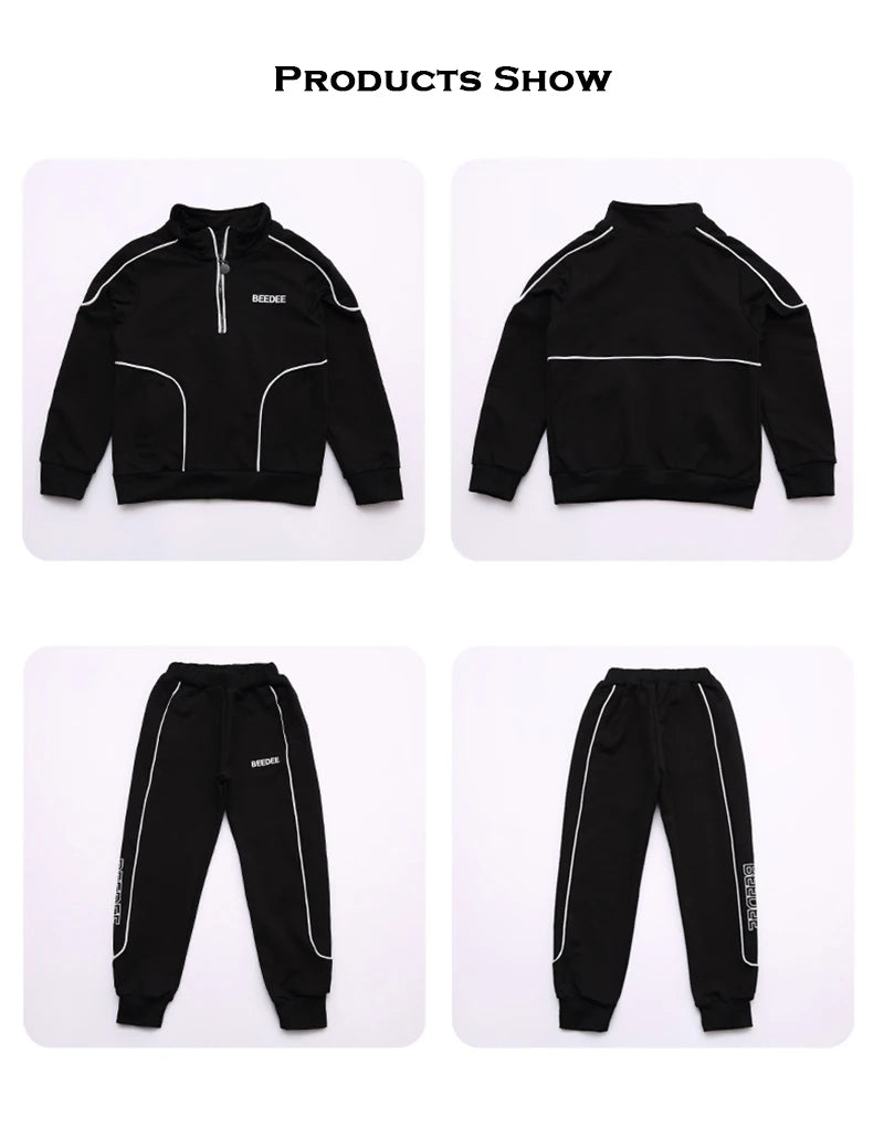 2-teiliges Jungen Trainingsanzug-Set – Sweatshirt & Hose | Herbst & Frühling | Streetwear-Look für Kinder 4–12 Jahre