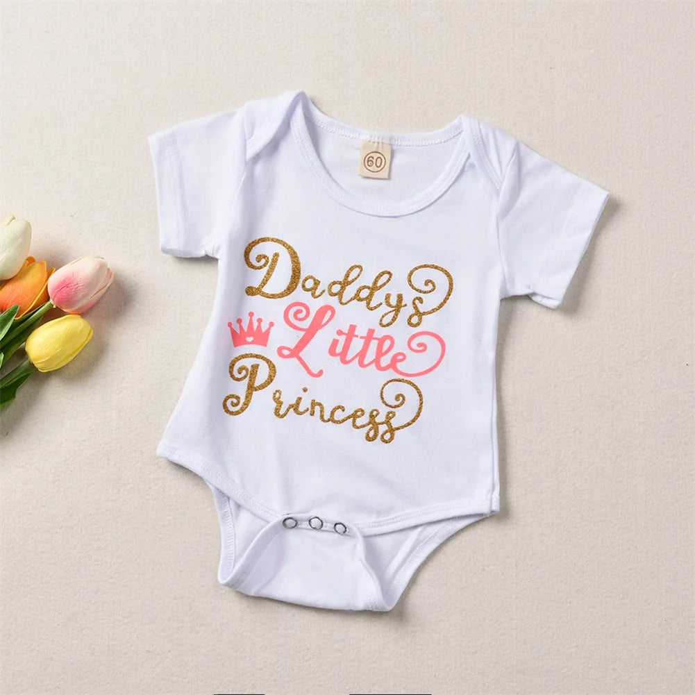 🌸 4-teiliges Sommer-Set für Neugeborene – Baby Mädchen Romper + Blumenhose + Hut + Haarband (0–24 Monate)