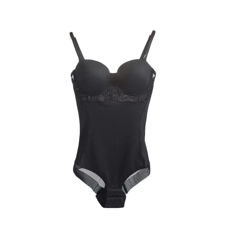 Wechery Damen Shapewear Body – Figurformender Body mit Bügel, Push-Up-Effekt, Schwarz