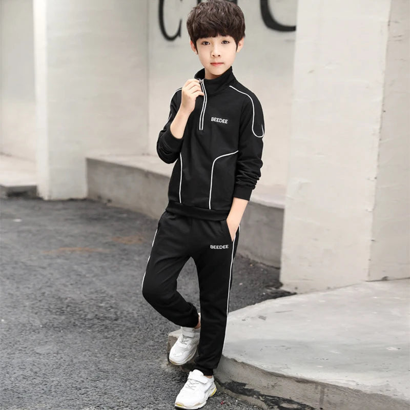 2-teiliges Jungen Trainingsanzug-Set – Sweatshirt & Hose | Herbst & Frühling | Streetwear-Look für Kinder 4–12 Jahre