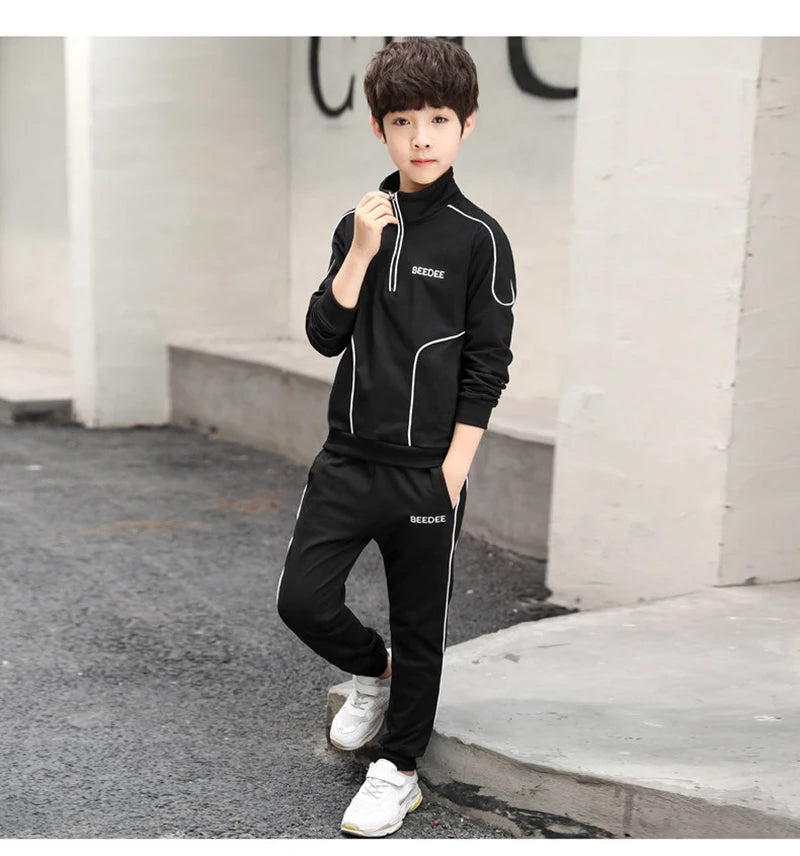 2-teiliges Jungen Trainingsanzug-Set – Sweatshirt & Hose | Herbst & Frühling | Streetwear-Look für Kinder 4–12 Jahre
