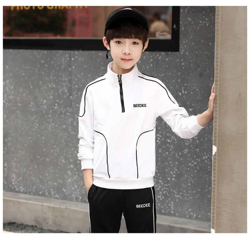 2-teiliges Jungen Trainingsanzug-Set – Sweatshirt & Hose | Herbst & Frühling | Streetwear-Look für Kinder 4–12 Jahre