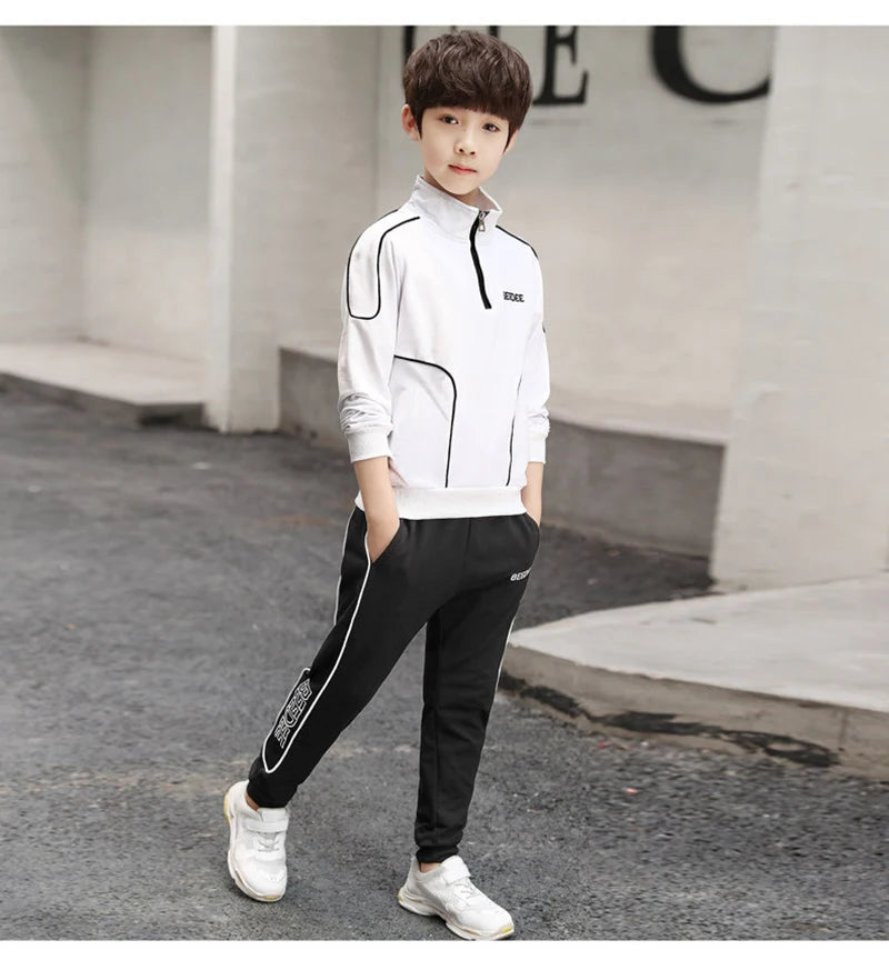 2-teiliges Jungen Trainingsanzug-Set – Sweatshirt & Hose | Herbst & Frühling | Streetwear-Look für Kinder 4–12 Jahre