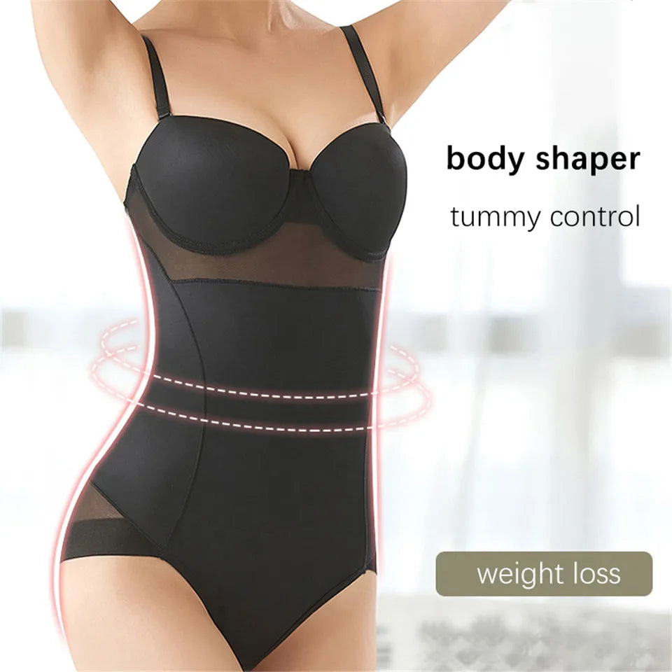 Wechery Damen Shapewear Body – Figurformender Body mit Bügel, Push-Up-Effekt, Schwarz