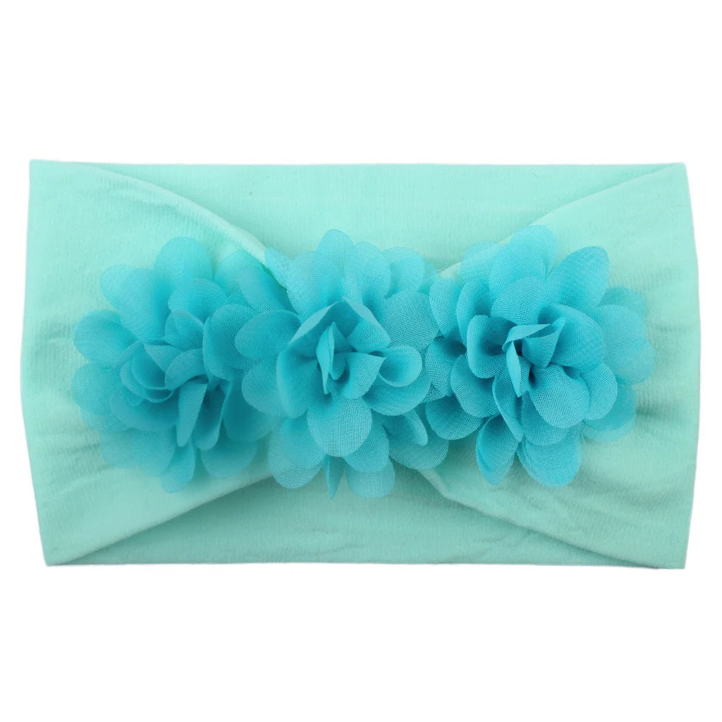 Elastisches Haarband mit Schleife für Mädchen – Blumenmuster Turban-Stirnband | Weiches Kinder-Haaraccessoire für Neugeborene & Kleinkinder