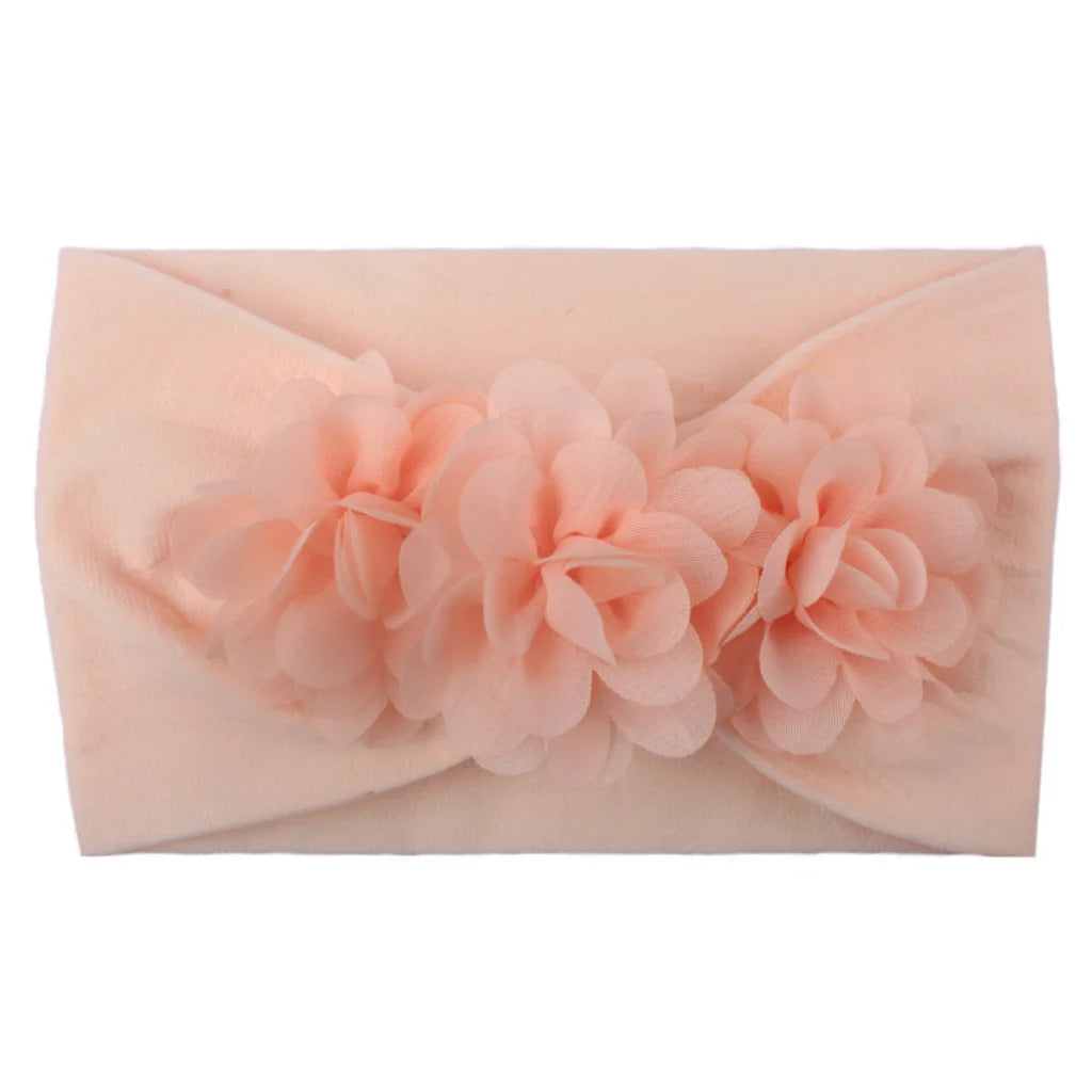Elastisches Haarband mit Schleife für Mädchen – Blumenmuster Turban-Stirnband | Weiches Kinder-Haaraccessoire für Neugeborene & Kleinkinder