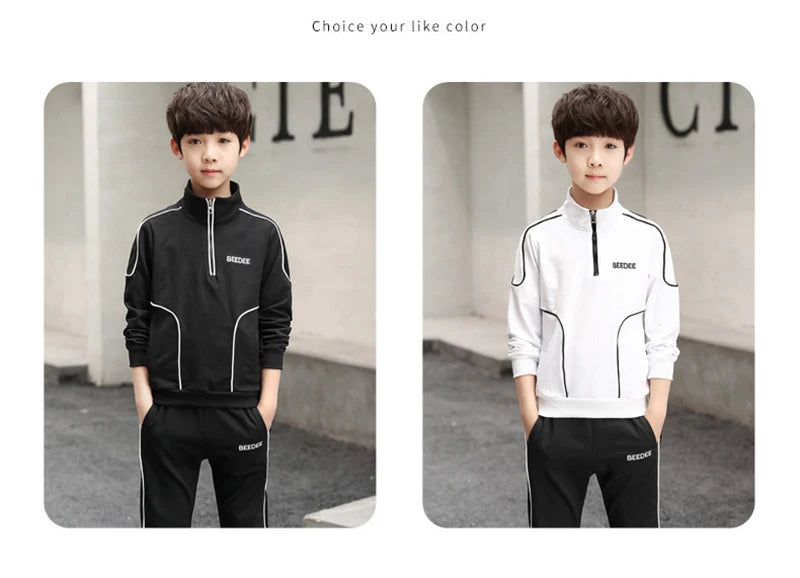 2-teiliges Jungen Trainingsanzug-Set – Sweatshirt & Hose | Herbst & Frühling | Streetwear-Look für Kinder 4–12 Jahre
