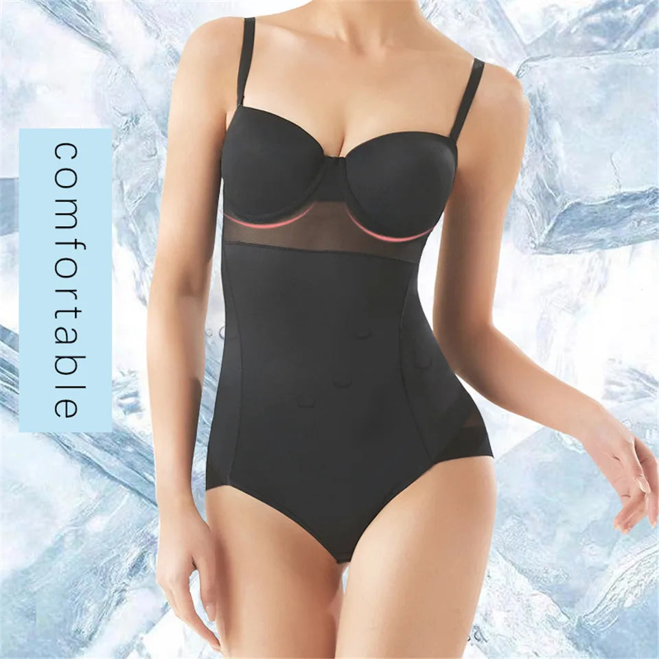 Wechery Damen Shapewear Body – Figurformender Body mit Bügel, Push-Up-Effekt, Schwarz