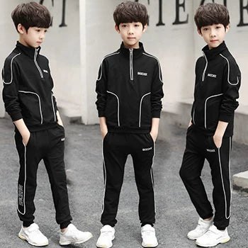2-teiliges Jungen Trainingsanzug-Set – Sweatshirt & Hose | Herbst & Frühling | Streetwear-Look für Kinder 4–12 Jahre