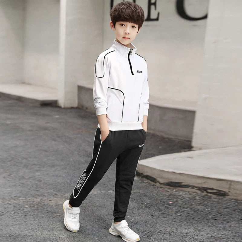 2-teiliges Jungen Trainingsanzug-Set – Sweatshirt & Hose | Herbst & Frühling | Streetwear-Look für Kinder 4–12 Jahre