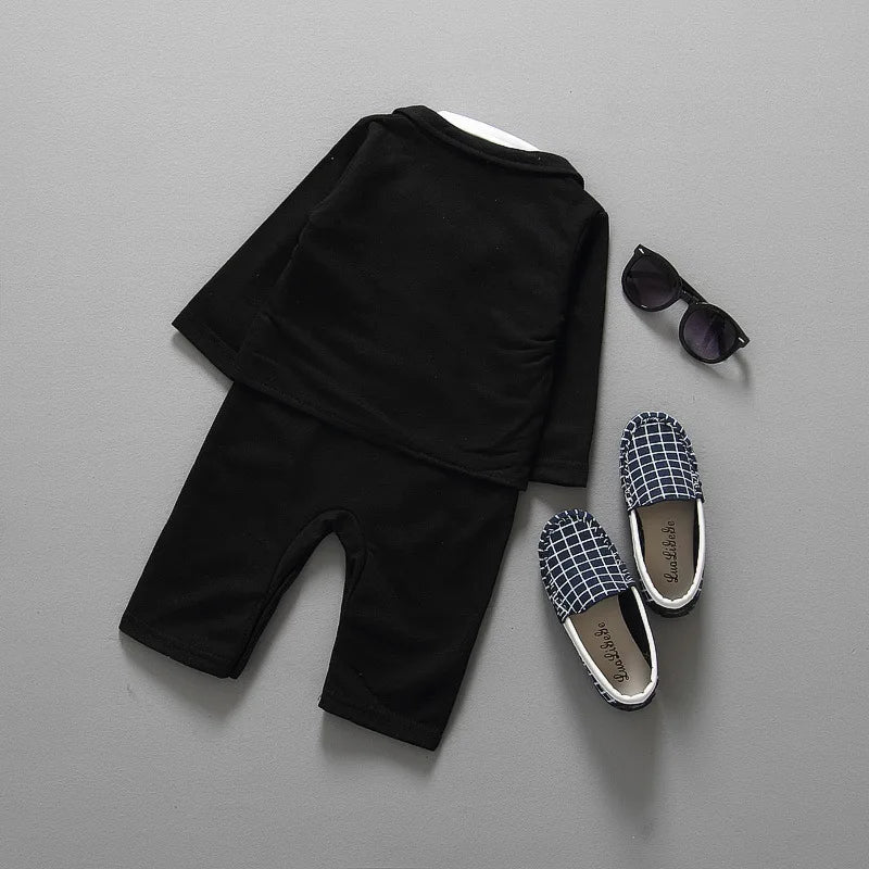 2-teiliges Baby-Outfit für Jungen – Anzugjacke & Jumpsuit für die 1. Geburtstagsfeier – Boutique-Design (0–24 Monate)