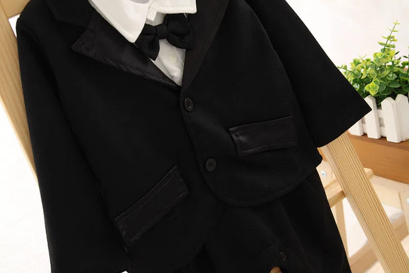 2-teiliges Baby-Outfit für Jungen – Anzugjacke & Jumpsuit für die 1. Geburtstagsfeier – Boutique-Design (0–24 Monate)