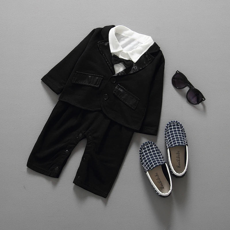 2-teiliges Baby-Outfit für Jungen – Anzugjacke & Jumpsuit für die 1. Geburtstagsfeier – Boutique-Design (0–24 Monate)