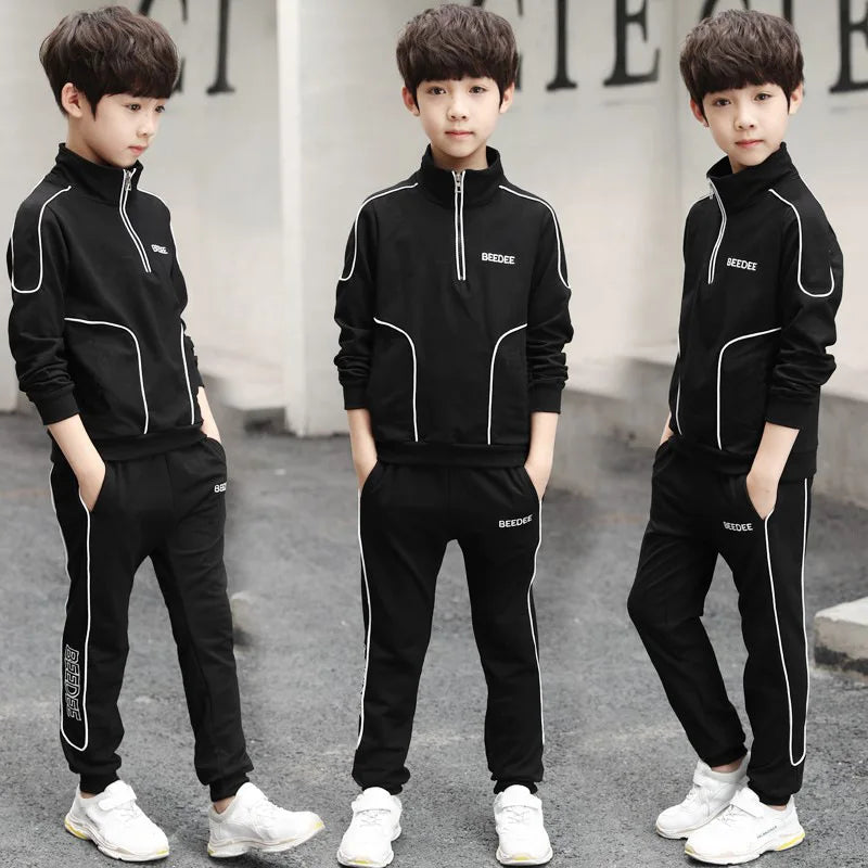 2-teiliges Jungen Trainingsanzug-Set – Sweatshirt & Hose | Herbst & Frühling | Streetwear-Look für Kinder 4–12 Jahre