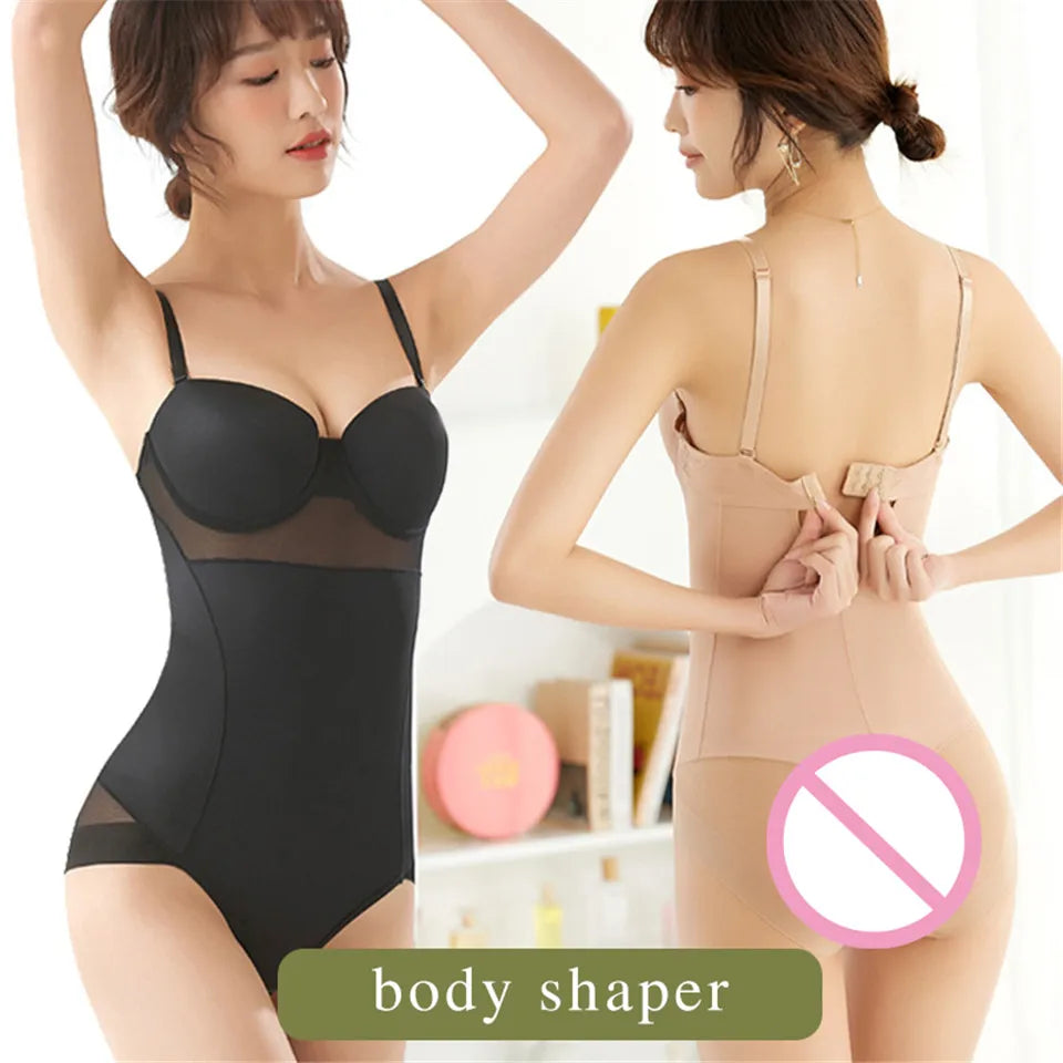 Wechery Damen Shapewear Body – Figurformender Body mit Bügel, Push-Up-Effekt, Schwarz