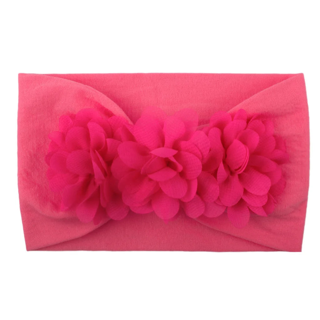 Elastisches Haarband mit Schleife für Mädchen – Blumenmuster Turban-Stirnband | Weiches Kinder-Haaraccessoire für Neugeborene & Kleinkinder