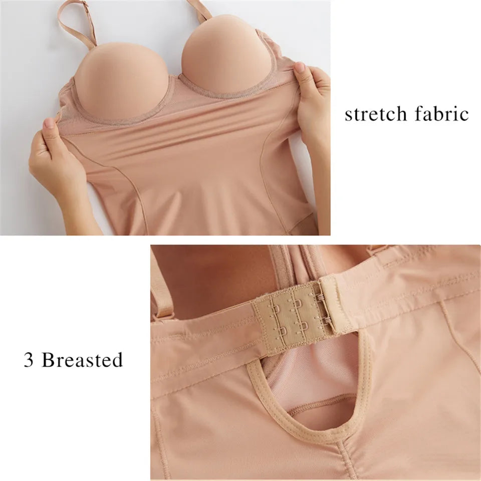 Wechery Damen Shapewear Body – Figurformender Body mit Bügel, Push-Up-Effekt, Schwarz