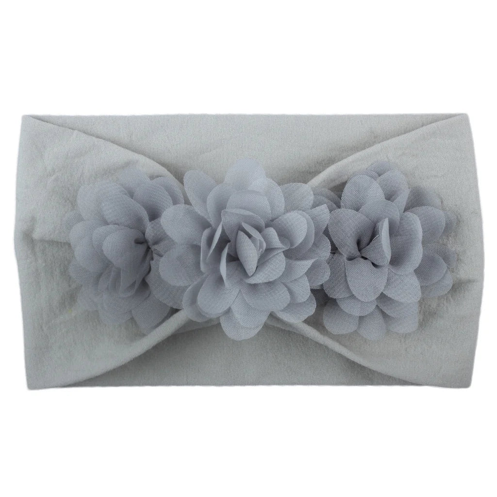 Elastisches Haarband mit Schleife für Mädchen – Blumenmuster Turban-Stirnband | Weiches Kinder-Haaraccessoire für Neugeborene & Kleinkinder
