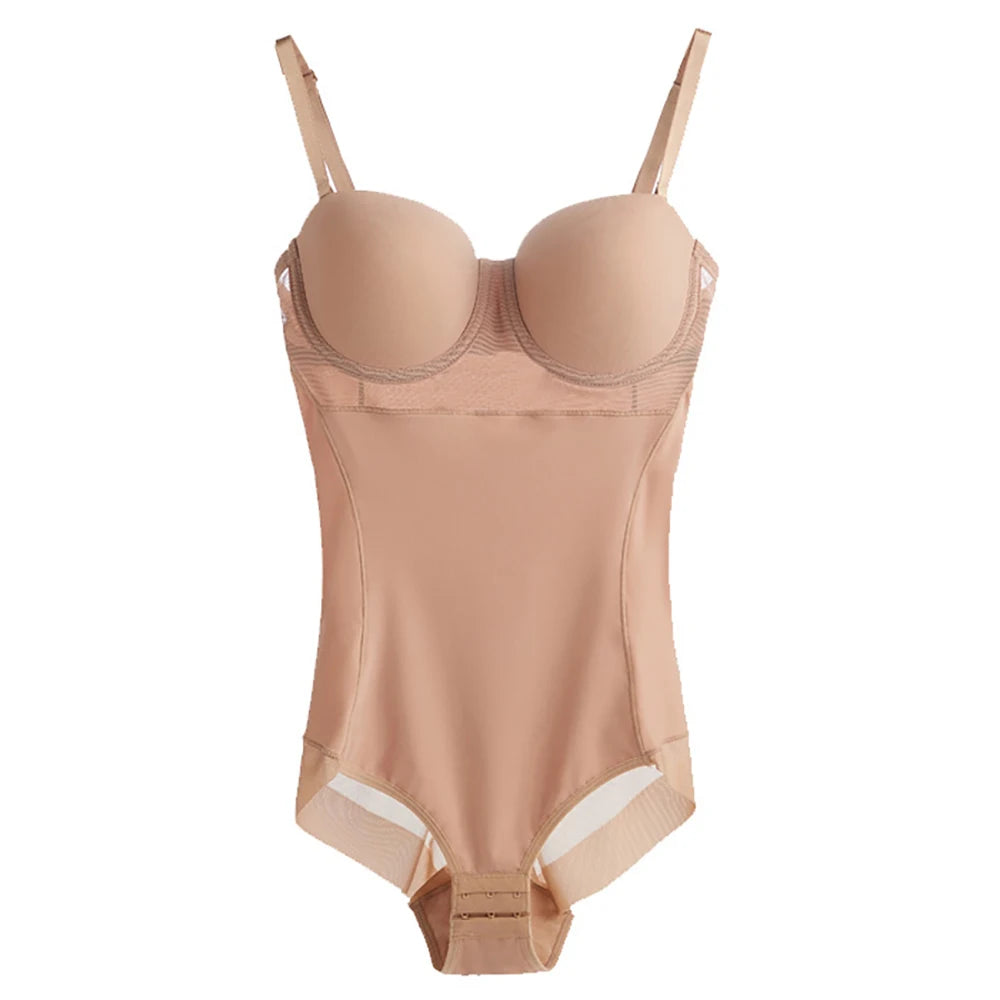 Wechery Damen Shapewear Body – Figurformender Body mit Bügel, Push-Up-Effekt, Schwarz