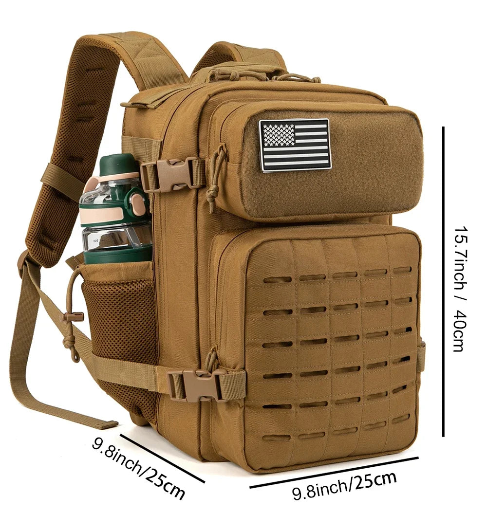 QT&QY Taktischer Rucksack 25L/45L – Outdoor Survival Bug Out Bag für Männer & Frauen – Schulrucksack mit Flaschenhalter
