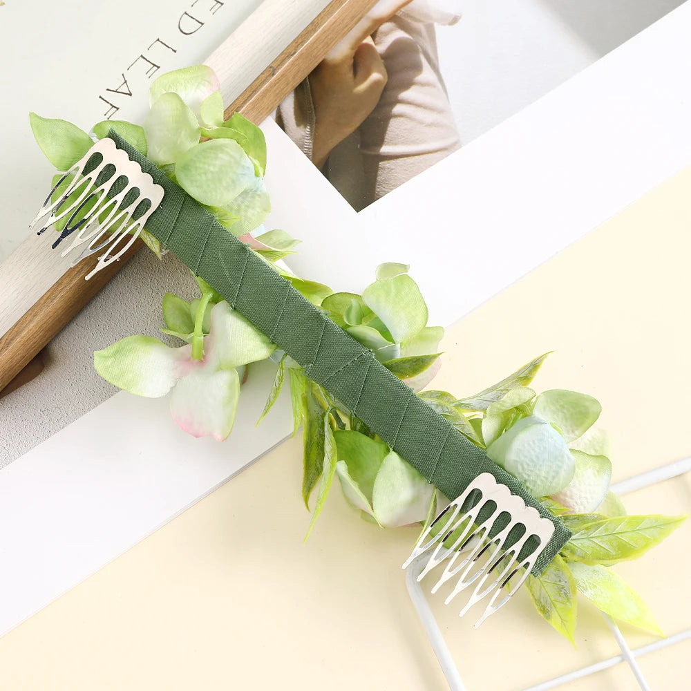 Romantischer Braut-Haarkamm mit Blumen – Rattan-Stil Haaraccessoire für Hochzeiten & besondere Anlässe