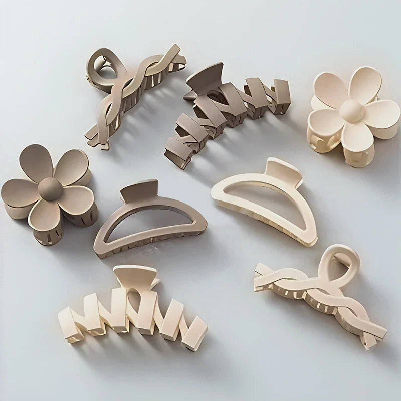8er-Set Große Haarclips für Damen – Blumenform Haarklammern für dickes Haar – Stylische Haarspangen & Accessoires