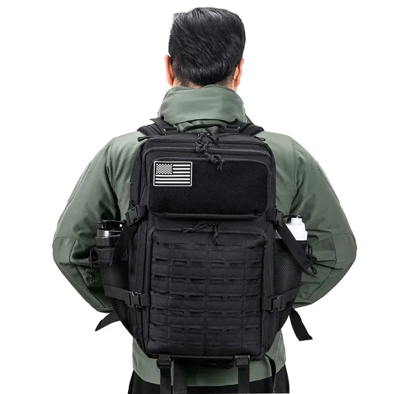 QT&QY Taktischer Rucksack 25L/45L – Outdoor Survival Bug Out Bag für Männer & Frauen – Schulrucksack mit Flaschenhalter