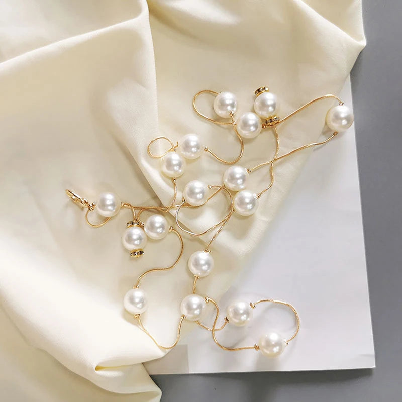 Eleganter Damen Taillengürtel – Verstellbare Kette mit Acrylperlen in Gold oder Silber | Dünner, stilvoller Schmuckgürtel für Kleider
