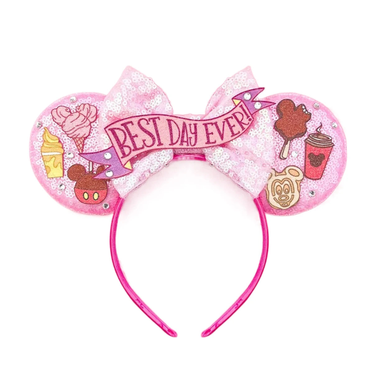 2024 Disney Mickey & Minnie Maus Ohren Haarreif – Glitzernde Sequin-Schleife – Für Kinder & Erwachsene – DIY Disneyland Accessoire