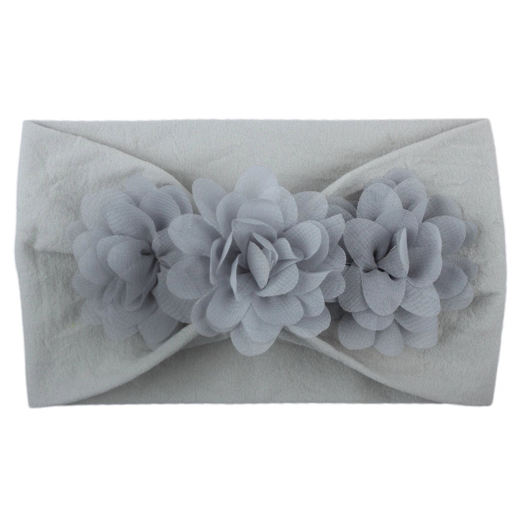 Elastisches Haarband mit Schleife für Mädchen – Blumenmuster Turban-Stirnband | Weiches Kinder-Haaraccessoire für Neugeborene & Kleinkinder