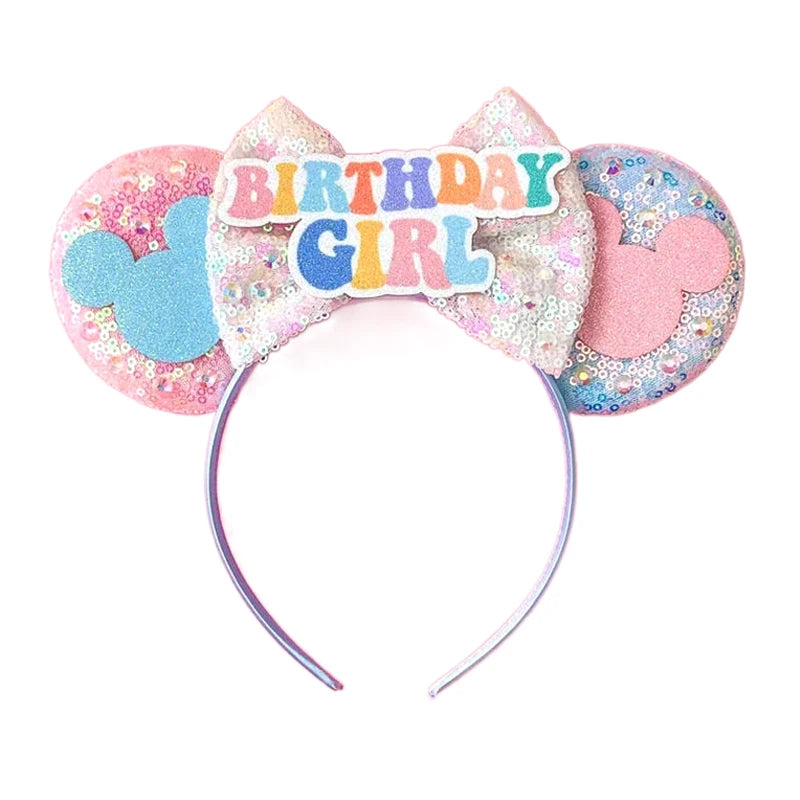 2024 Disney Mickey & Minnie Maus Ohren Haarreif – Glitzernde Sequin-Schleife – Für Kinder & Erwachsene – DIY Disneyland Accessoire