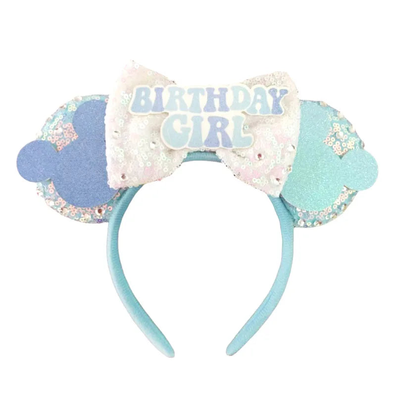 2024 Disney Mickey & Minnie Maus Ohren Haarreif – Glitzernde Sequin-Schleife – Für Kinder & Erwachsene – DIY Disneyland Accessoire