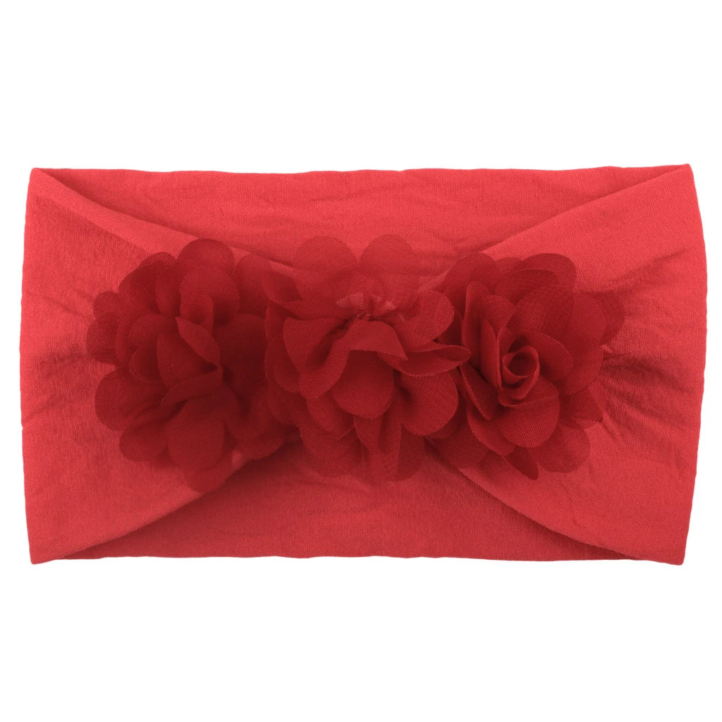 Elastisches Haarband mit Schleife für Mädchen – Blumenmuster Turban-Stirnband | Weiches Kinder-Haaraccessoire für Neugeborene & Kleinkinder