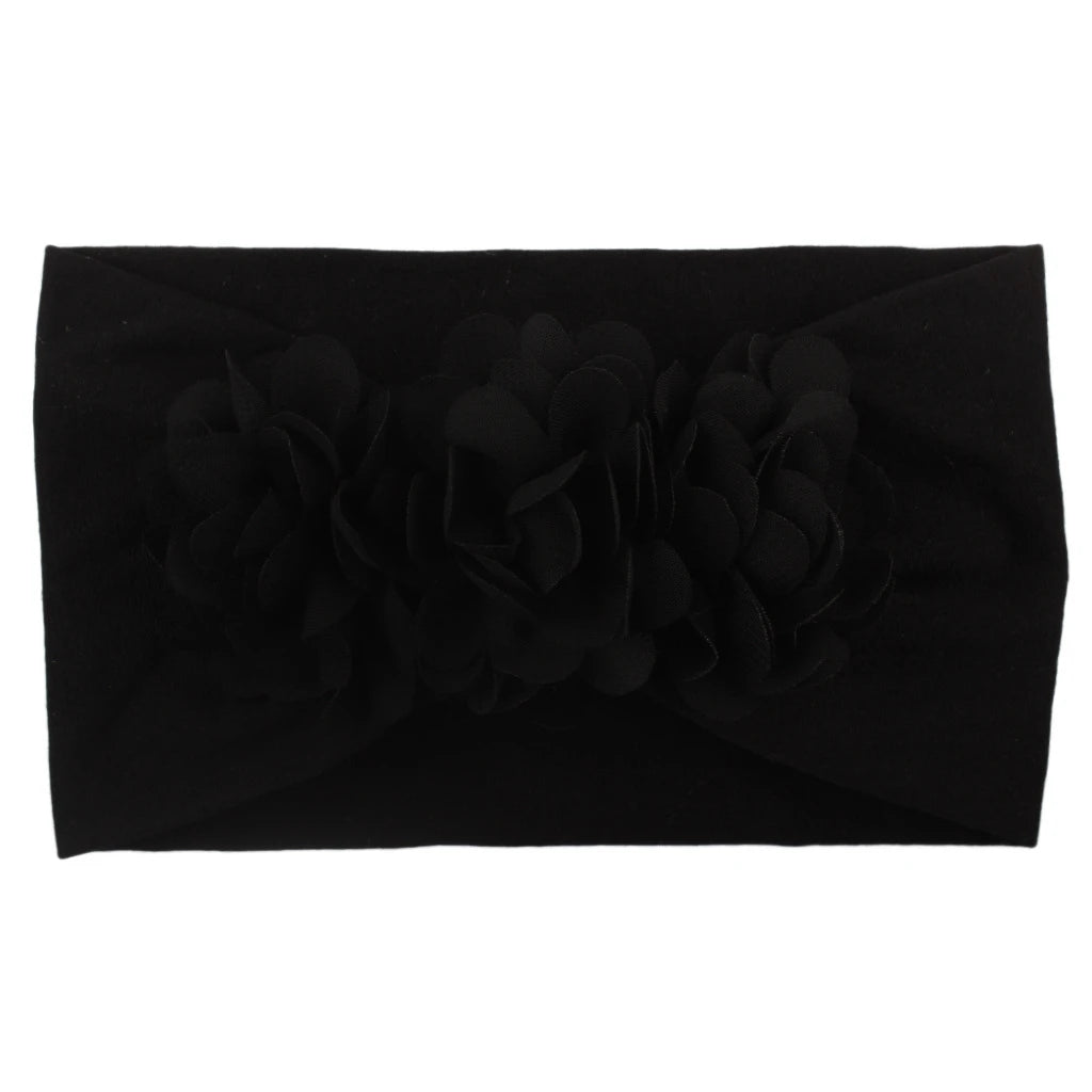 Elastisches Haarband mit Schleife für Mädchen – Blumenmuster Turban-Stirnband | Weiches Kinder-Haaraccessoire für Neugeborene & Kleinkinder