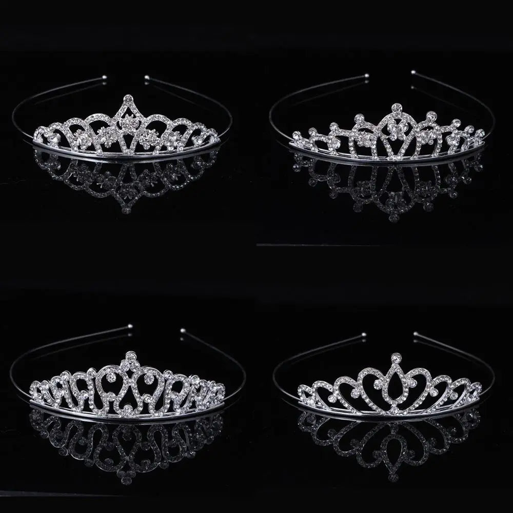 Kristall-Tiara für Hochzeit & Ball – Silberne Krone mit Strass für Mädchen & Frauen