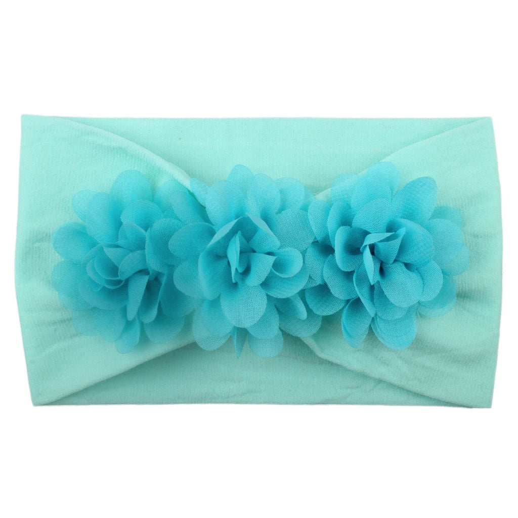 Elastisches Haarband mit Schleife für Mädchen – Blumenmuster Turban-Stirnband | Weiches Kinder-Haaraccessoire für Neugeborene & Kleinkinder