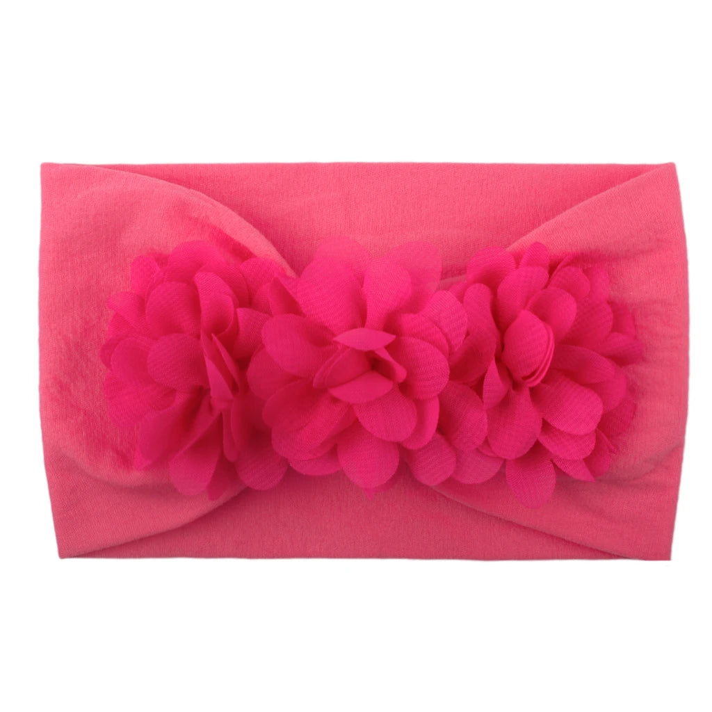 Elastisches Haarband mit Schleife für Mädchen – Blumenmuster Turban-Stirnband | Weiches Kinder-Haaraccessoire für Neugeborene & Kleinkinder