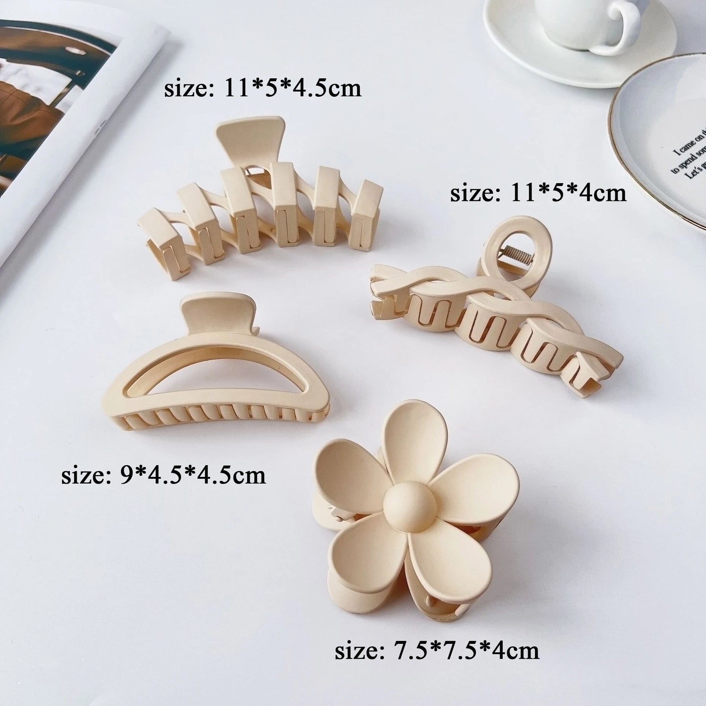 8er-Set Große Haarclips für Damen – Blumenform Haarklammern für dickes Haar – Stylische Haarspangen & Accessoires
