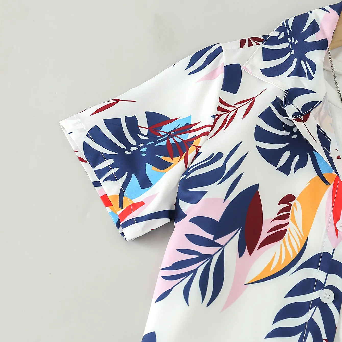 2-teiliges Sommer-Outfit für Jungen – Kurzarmhemd & Shorts im Gentleman-Stil mit Palmenblatt-Print | Für Kinder von 7–13 Jahren
