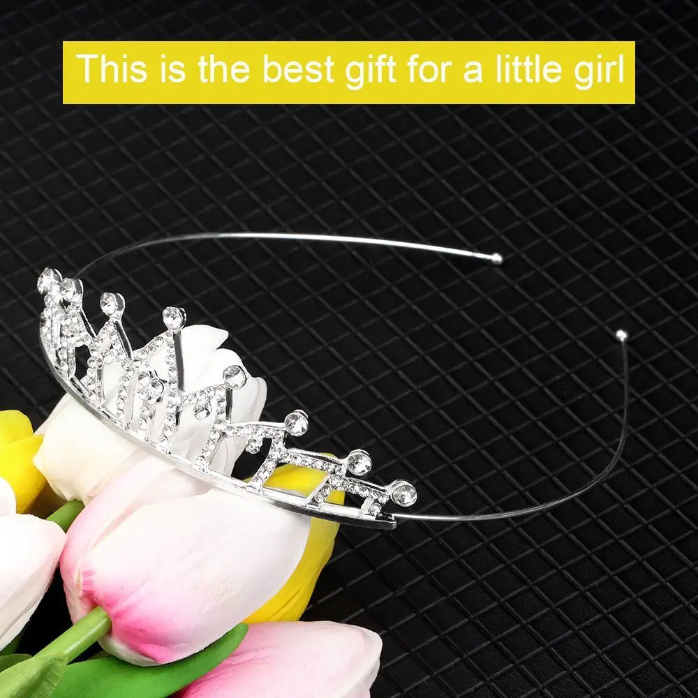 Kristall-Tiara für Hochzeit & Ball – Silberne Krone mit Strass für Mädchen & Frauen