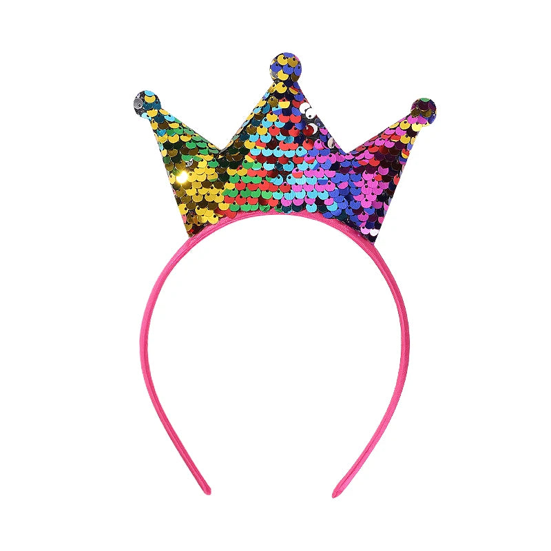 Glitzernde Kinder-Krone Haarreif – Mädchen Party Haarband mit Pailletten – Geburtstags- & Festival-Accessoire