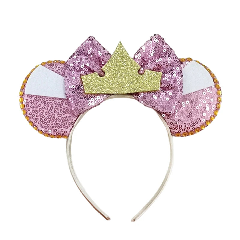 2024 Disney Mickey & Minnie Maus Ohren Haarreif – Glitzernde Sequin-Schleife – Für Kinder & Erwachsene – DIY Disneyland Accessoire