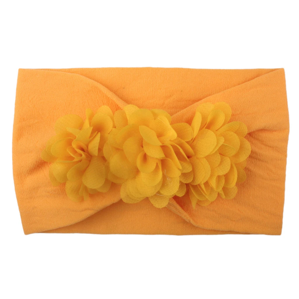 Elastisches Haarband mit Schleife für Mädchen – Blumenmuster Turban-Stirnband | Weiches Kinder-Haaraccessoire für Neugeborene & Kleinkinder