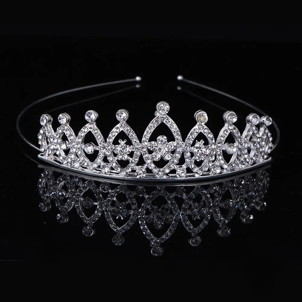 Kristall-Tiara für Hochzeit & Ball – Silberne Krone mit Strass für Mädchen & Frauen