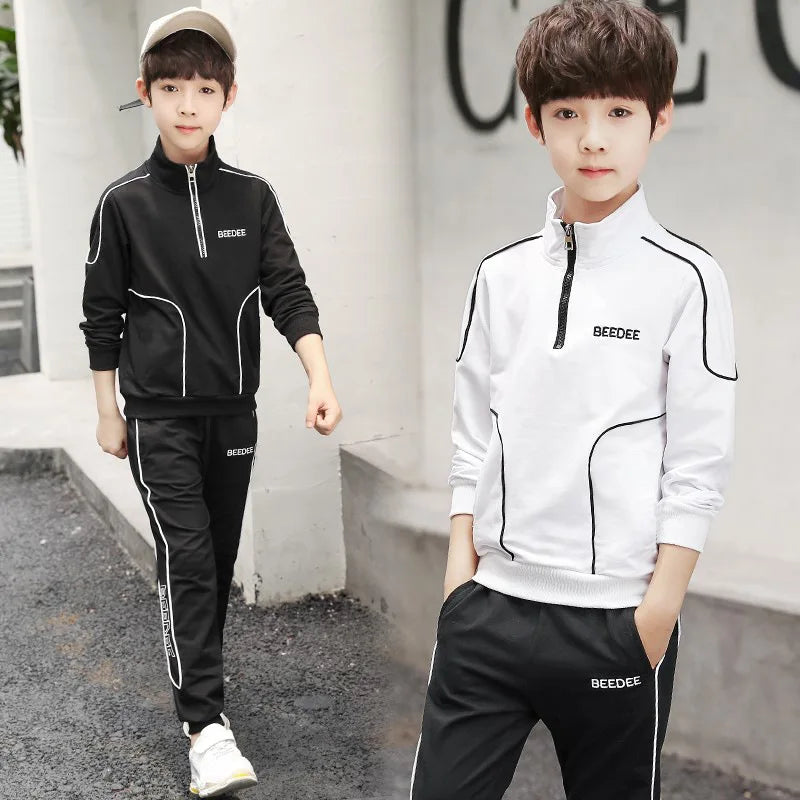 2-teiliges Jungen Trainingsanzug-Set – Sweatshirt & Hose | Herbst & Frühling | Streetwear-Look für Kinder 4–12 Jahre
