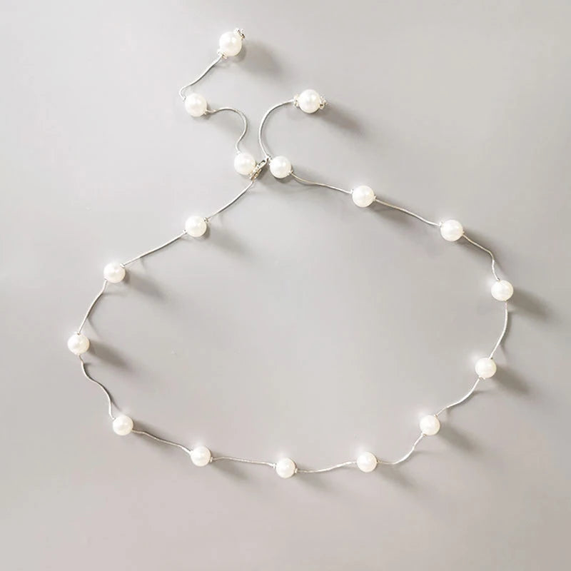 Eleganter Damen Taillengürtel – Verstellbare Kette mit Acrylperlen in Gold oder Silber | Dünner, stilvoller Schmuckgürtel für Kleider