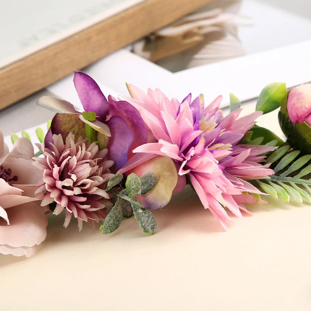 Romantischer Braut-Haarkamm mit Blumen – Rattan-Stil Haaraccessoire für Hochzeiten & besondere Anlässe