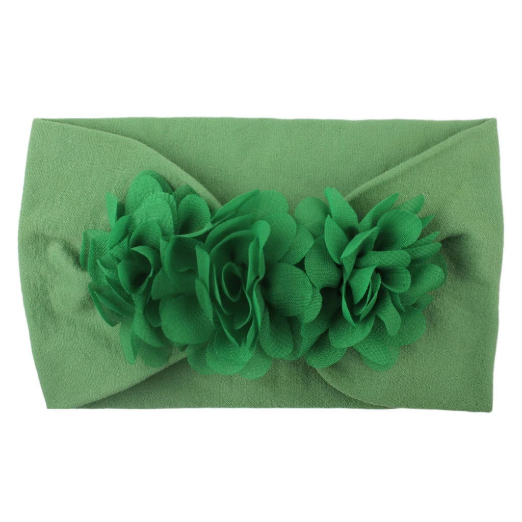 Elastisches Haarband mit Schleife für Mädchen – Blumenmuster Turban-Stirnband | Weiches Kinder-Haaraccessoire für Neugeborene & Kleinkinder