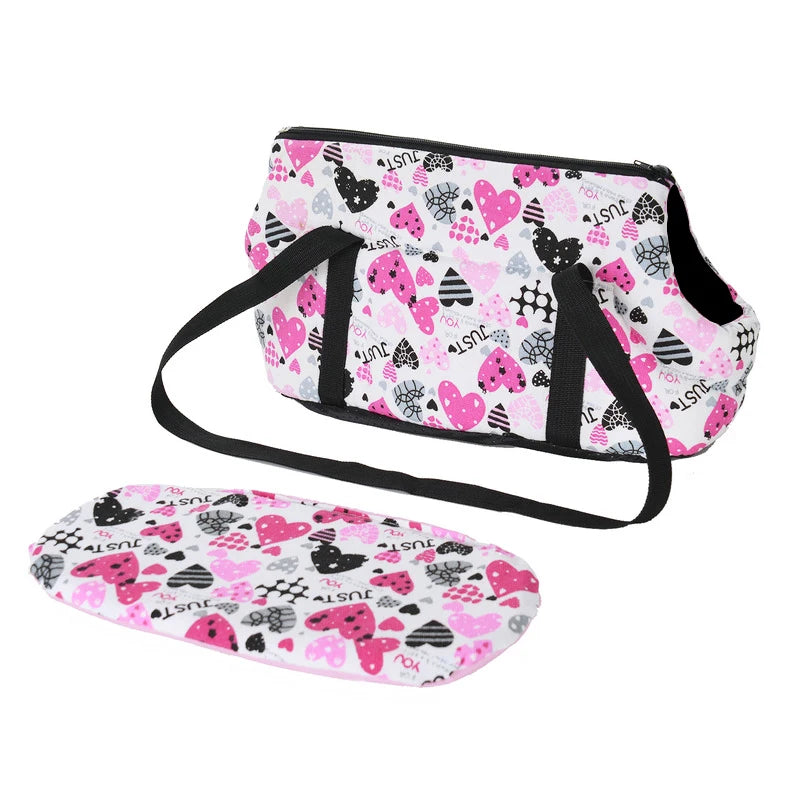 Klassische Haustiertragetasche für kleine Hunde & Katzen – Weiche Schultertasche mit Trageriemen, Outdoor-Reisetasche