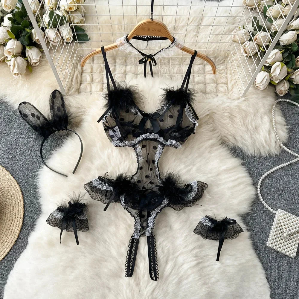 Sexy Damen-Unterwäsche Set – Spitzen-Bralette & Slip – Verführerisches Dessous-Set ohne Bügel für besondere Momente